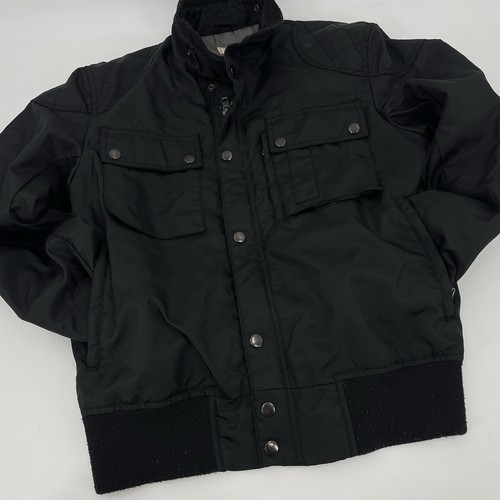 CPT By Cockpit USA Mens Size M Black Nylon Bomber Flight Jacket Y2k Goth Grudge - Picture 9 of 18
