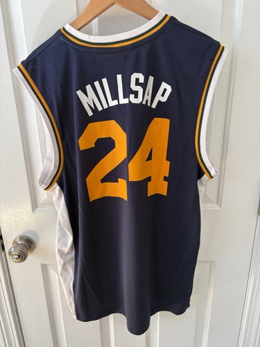Utah Jazz NBA Paul Millsap #24 Basketball Jersey Size Medium Throwback ADIDAS - Picture 7 of 10