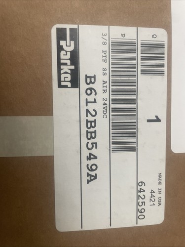 Parker B612BB549A 3/8 PTF SS Air 24vdc Brandneu - Bild 4 von 6