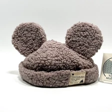 Tokyo Disney Resort Mickey Mouse Grey Boa Fluffy Hat Cap Ears Headband Japan