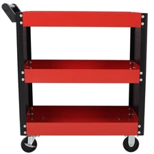 3-Tier Rolling Tool Cart Heavy Duty on Wheels with Pegboard for Shop