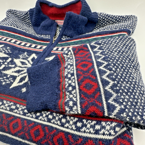 Suéter Vineyard Vines 1/4 Cremallera Fair Isle Nórdico 100% Lana Alpaca Bebé, Grande - Imagen 4 de 18