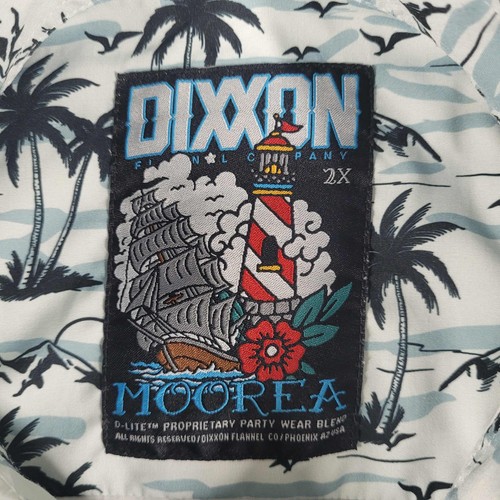 Camicia Dixxon manica corta con bottoni donna 2X palma moorea spiaggia hawaiana - Foto 5 di 8