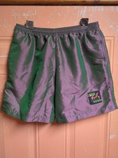 Surf Style Nylon Shorts Iridescent Beach Swim Surf Skate Retro Mens Medium