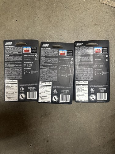 3 PACK-Feit Electric 100Watt Equivalent BA10 E12 Candelabra Dimmable Filament-C3 - Picture 3 of 4