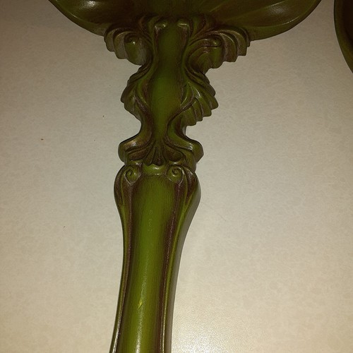 MCM Arner's Ceramic Wall Decor Utensils Avocado Green Chalkware 17" Set Of 3 - Picture 3 of 19