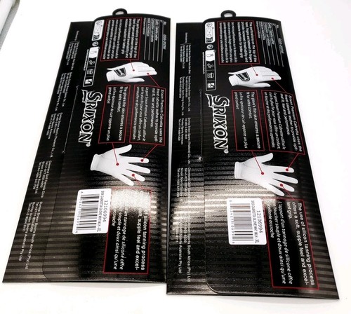 (2 Pack) Srixon Cabretta Leather Golf Gloves White Men's Reg Left Size XL - Picture 2 of 5