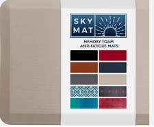 Sky Solutions Anti Fatigue Floor Mat 3/4" Thick Standing Rug (20 x 39", Beige)