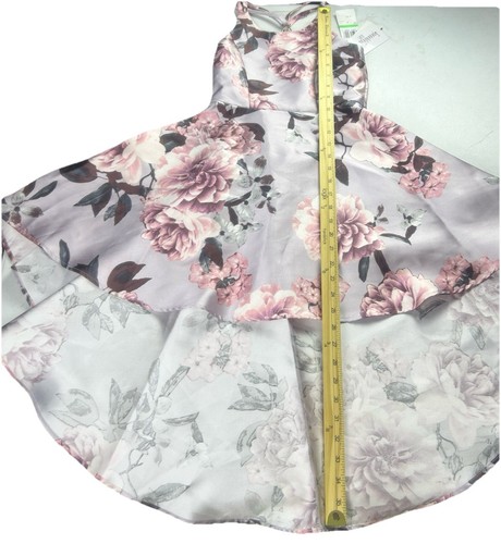 Speechless Kids Pink Lavender Floral High Low Faux Gem Easter Party Dress Size 8 - 第 4/10 張圖片