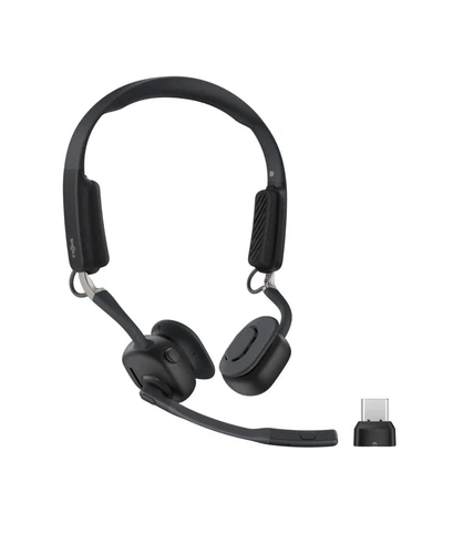 SHOKZ New OpenMeet UC - USB-C Open-Ear Bluetooth Computer Headset, Noise Black