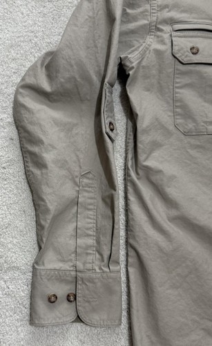 Cabela's Safari Series Shirt Mens Medium Gray Utility Field Travel Roll Tab - Picture 6 of 14