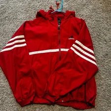 Vintage Adidas Red Full Zip Windbreaker Jacket - Size XL