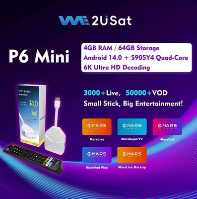 Brand New 2026 We2USat P6 Mini Cable TV Device One Payment No Monthly Fees $$$
