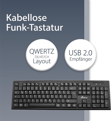 MediaRange Wireless Keyboard QWERTZ Black QWERTZ(DE) - Picture 3 of 6