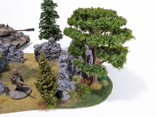 WOODED RUINS: 8.25" x 6" w Tall Walls, 6 Trees & Foliage 15mm 28mm Wargames #427 - Bild 11 von 24