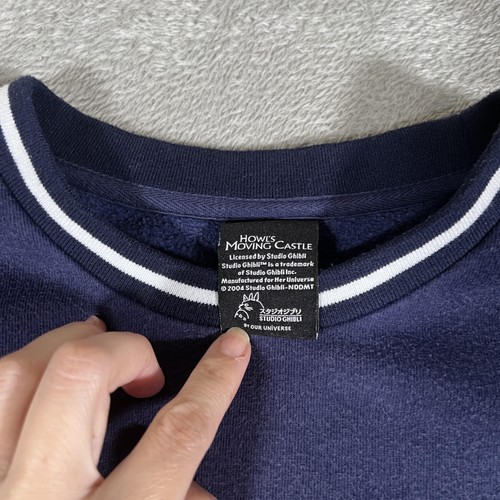 Studio Ghibli Howl's Moving Castle Sweatshirt Herren XL Navy Calcifer Crewneck - Bild 5 von 10