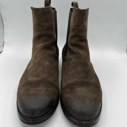 Thursday Everyday Boot Co Women’s Chelsea Ankle 9.5 Olive Suede Leather Slip On - Picture 2 of 11