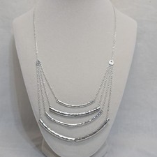 Silpada 925 Sterling Silver 4 Layer Hammered Bar Necklace 16   2  Extender