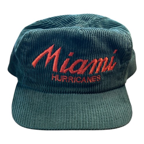 Vintage Miami Hurricanes Mütze grüne Schrift Cord Sport Spezialitäten Kordel