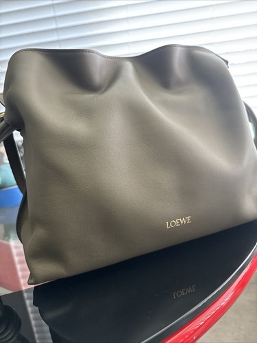 Loewe Medium Flamenco Clutch Nappa Calfskin Dark Khaki Green Excellent Condition - Picture 3 of 24