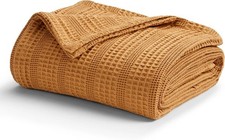 NEW Cotton Waffle Striped Full/Queen Size Blanket - Copper
