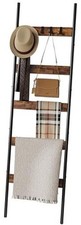 Blanket Ladder, 5-Tier Towel Holder with 4 17.3"W x 63.0"L Rustic Brown