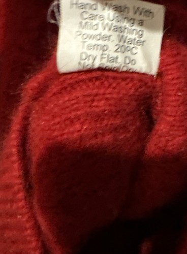MP Merino Possum Strickjacke Pullover dunkelrot Rauten Damen L kuschelig weich Fehler - Bild 7 von 10