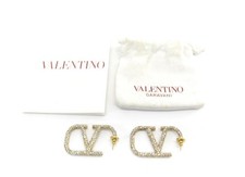 Womens Valentino VALENTINO V Logo Rhinestone Earrings UP5030