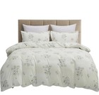 New Listing8Hmoon 2Piece White Floral Duvet Cover Set - 1x Pillow Sham 1x Duvet Cover Full