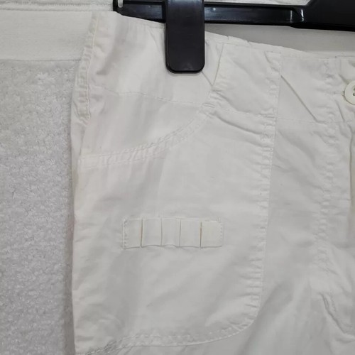 NEXT Trousers Womens Size 12 White Straight Leg Relaxed Fit Strap Detail Cropped - Picture 4 of 14