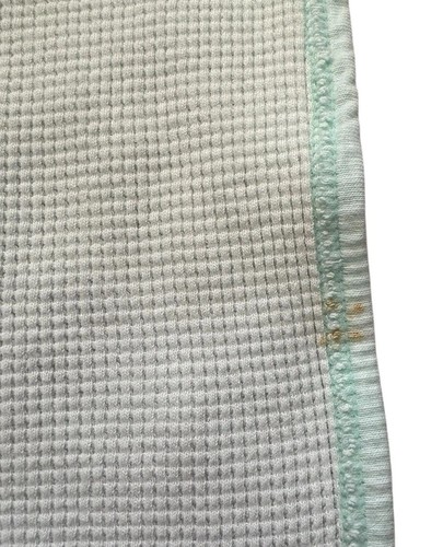 Carters Waffle Weave Teal Blanket Thermal Receiving Swaddle Lovey Vintage - Picture 4 of 6