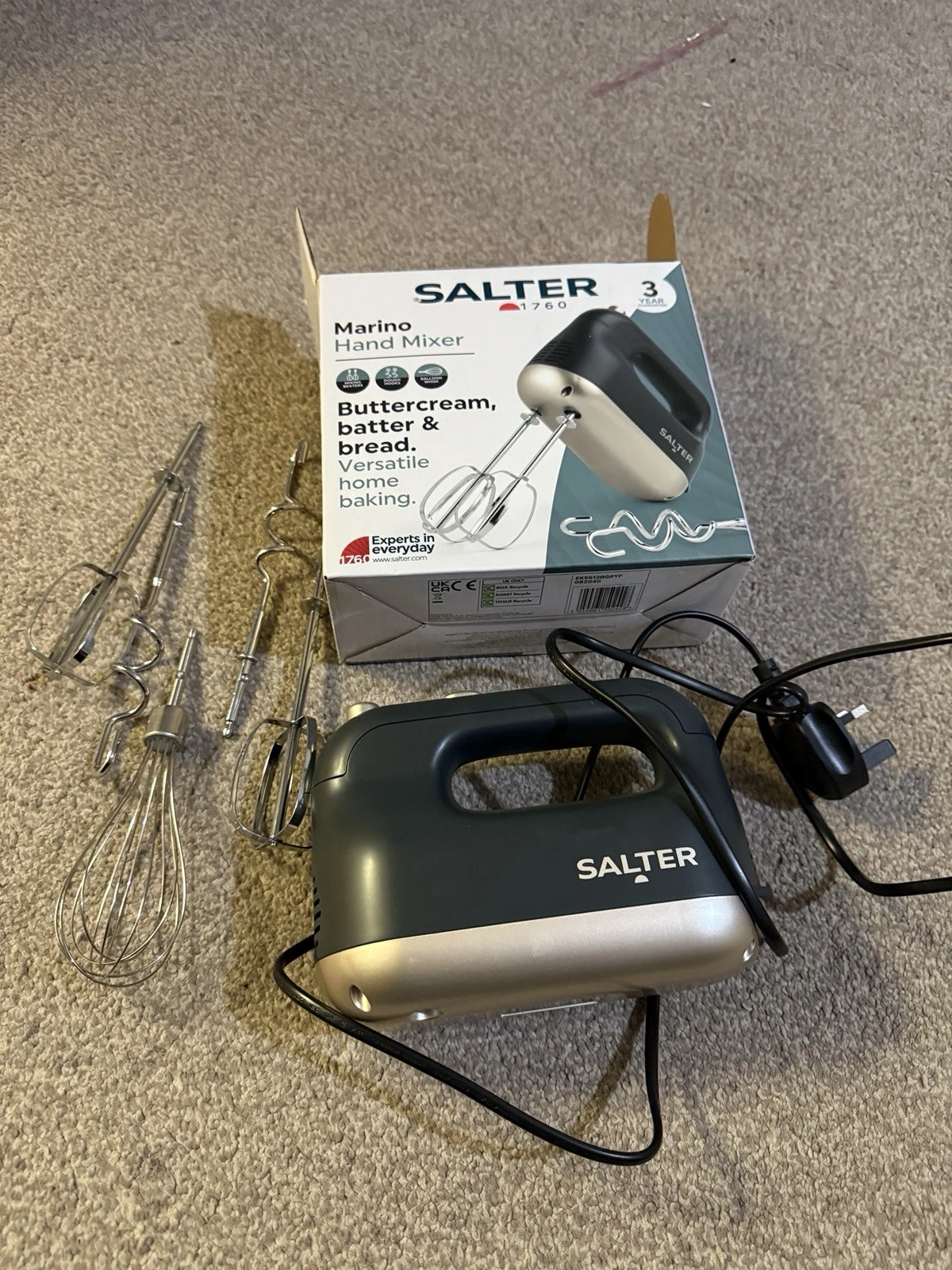 Salter Marino Hand Mixer Food Kitchen Whisk