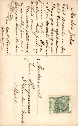 Schöne junge Frau mit Federhut, Anfang 1900 - alte Postkarte - Bild 2 von 2