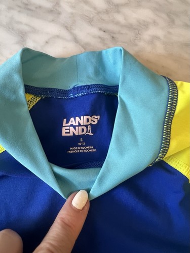 2 Lands End Rash Guards. Short Sleeve & Long Sleeve. Swim Shirt Large Youth - Picture 3 of 4