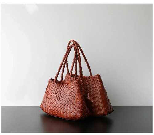 Italian Leather Woven Hobo Bag | Full Grain Summer basket-style weave Bag | Hand - Bild 54 von 112