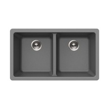 Houzer M-300U Quartztone 31-1/8" Undermount Double Basin Granite - Slate