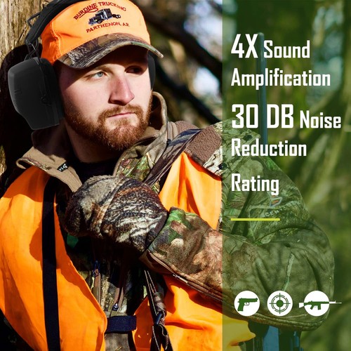 Electronic Shooting Ear Protection Muffs, NRR 30dB Noise Reduction for Gun Ra... - Picture 2 of 8