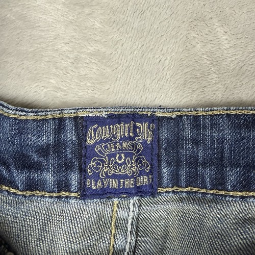 Cowgirl Up Jeans Don't Fence Me In Bootcut Size 28x31 (28x30) Womens Denim - Picture 8 of 15