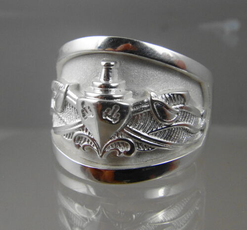 US NAVY lizenzierter ESW ENLISTED SURFACE WARFARE STERLING RING NEU! Größe 9,5
