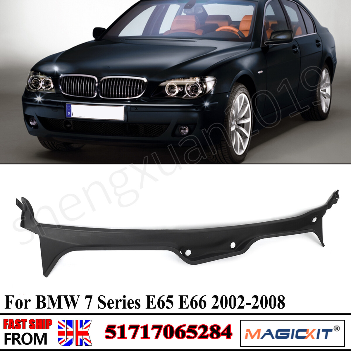 New Windshield Cowl Cover Panel 51717065284 for 2002-2008 BMW 7 Series E65 E66