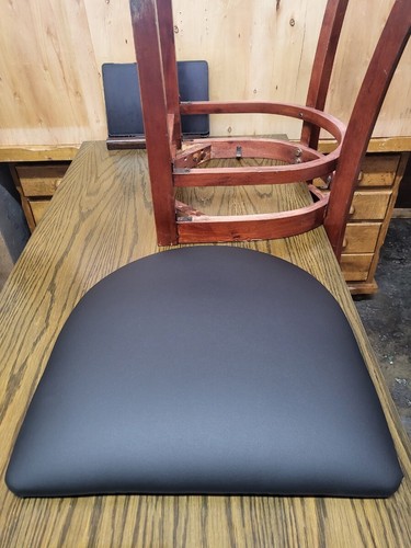 Set of 4 Staple Vinyl Pads Restaurant Dining Cushion Seat Replacement for Chair - Picture 8 of 10