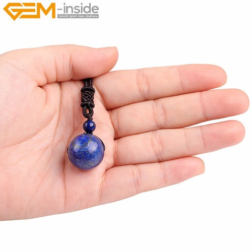 Adjustable Pendant Waved Long Necklace Lapis Lazuli Amethyst Jewellery 26'' 16mm - Picture 24 of 60