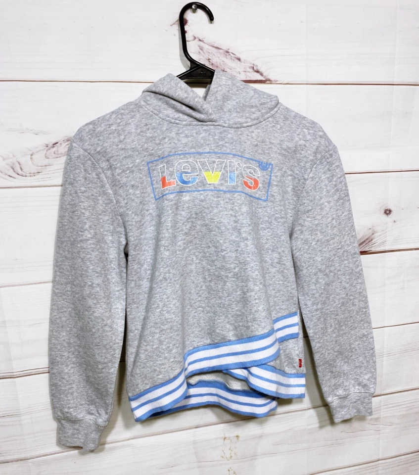 Levi's девочек толстовка с капюшоном размер L 12-13 лет серый длинным рукавом пуловер - Изображение 2 из 4