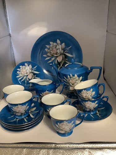 Min Gou Tangshan Fine China Tea Set Plate/Creamer/Tea Pot/6 Cup&saucer Lot Of 15 - Picture 3 of 14