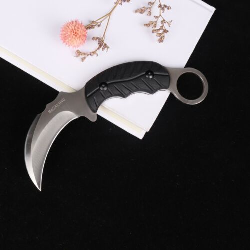 MASALONG Coltello Artiglio Tattico Doppio Bordo kni233 Antiruggine Super Durezza 61HRC - Foto 2 di 13