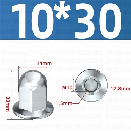 Zinc Plated Extended Flange Dome Nuts Hex Domed Cover Cap Nuts M5 M6 M8 M10 - Picture 16 of 16