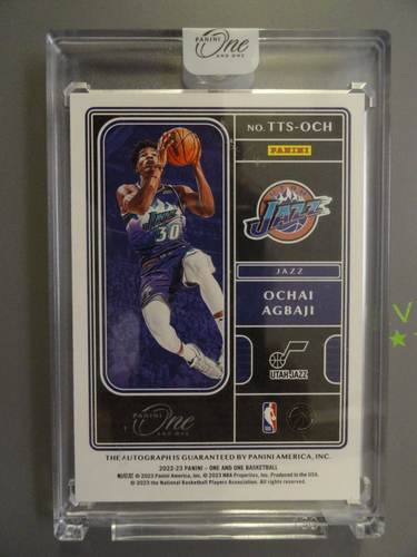 2022-23 Panini One and One Team Titans Signatures #5 Ochai Agbaji Auto /35 Jazz - Picture 2 of 2