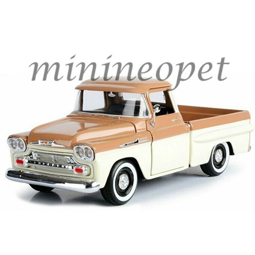 MOTORMAX 79311 1958 CHEVROLET APACHE FLEETSIDE PICK UP TRUCK 1/24 BROWN BEIGE - Afbeelding 1 van 5