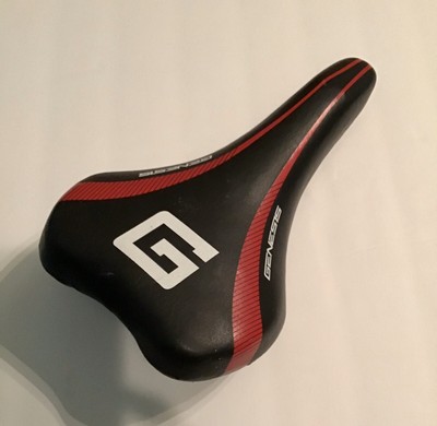 black and red bike seat