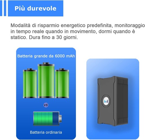 LOCALIZZATORE GPS WAN WAY TECH SENSORE DI LUCE ALLARME SMONTAGGIO 6000mAh SIM @ - Foto 6 di 17